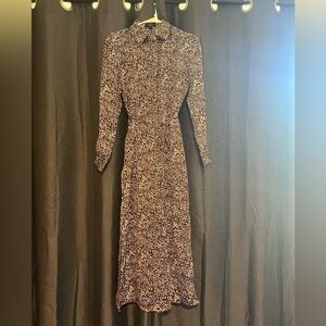 Theory Belted Shirtdress in Brushed Dot